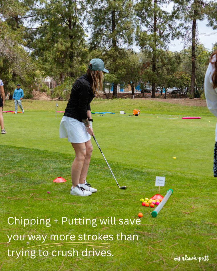 Chipping and putting will save more strokes than trying to crush drives.