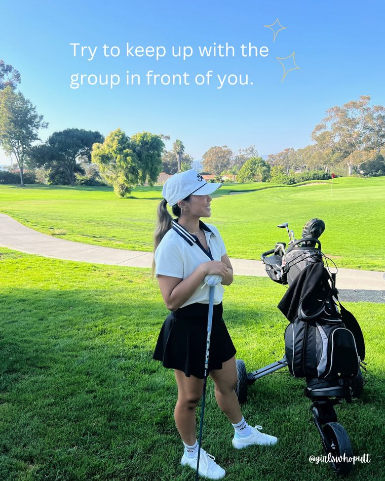 Try to keep up with the group in front of you.